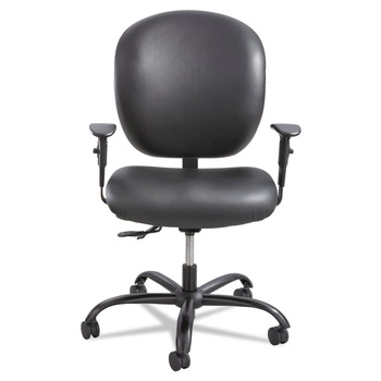 Safco 3391BV Alday Supports Up to 500 lbs. 17.5 in. to 20 in. Seat Height Intensive-Use Chair Black Base - Black Vinyl Seat/Back