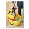 Mop Buckets | Rubbermaid Commercial FG748000YEL WaveBrake 2.0 26 qt. Side-Press Plastic Bucket/Wringer Combos - Yellow image number 3