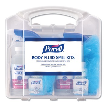 PURELL 3841-01-CLMS 4.5 in. x 11.88 in. x 11.5 in. One Clamshell Case Body Fluid Spill Kit with 2 Single Use Refills/Carton