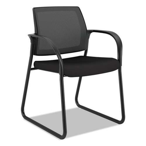 Office Chairs | HON HISB6.F.E.IM.CU10.T Ignition Series Mesh Back Guest Chair with Sled Base - Black image number 0