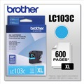 Ink & Toner | Brother LC103C LC103C Innobella 600 Page-Yield High-Yield Ink - Cyan image number 1