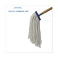 Mops | Boardwalk BWK824R 24 oz. Lie-Flat Rayon Fiber Mop Head - White (12/Carton) image number 5