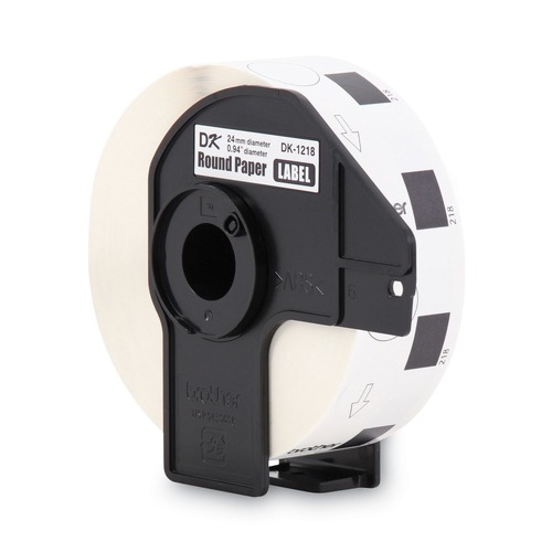 Labels | Brother DK1218 0.94 in. dia Die-Cut Round Paper Labels - White (1-Roll) image number 0