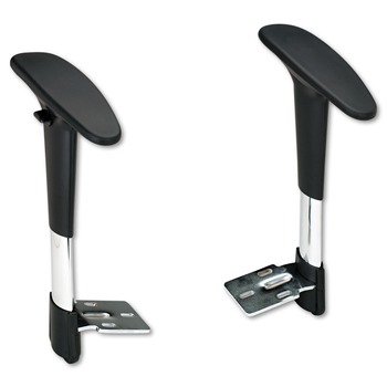 Safco 3495BL Adjustable T-Pad Arms for Metro Series Extended-Height Chairs - Black/Chrome (1 Pair)