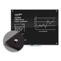 White Boards | U Brands 170U00-01 35 x 23 Glass Dry Erase Board - Black Surface image number 1