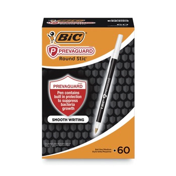 BIC GSAM60BK PrevaGuard 1 mm Pen - Medium, Black (60/Pack)