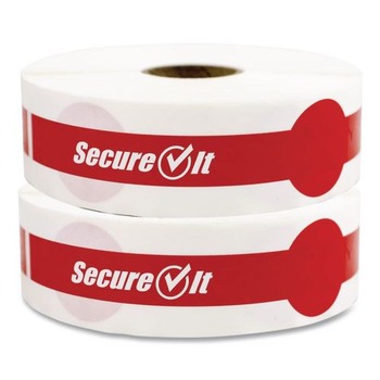 National Checking Company P17SI-2 SecureIT Tamper Evident 1 in. x 7 in. Secure It Drink Lid Seal - Red (2/Pack)