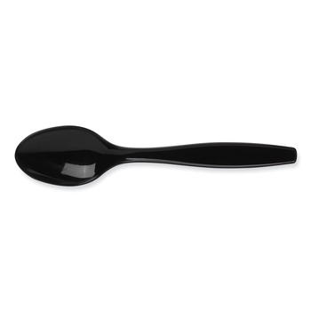 Dixie PTH53C Individually Wrapped Heavyweight Teaspoons - Black (1000/Carton)