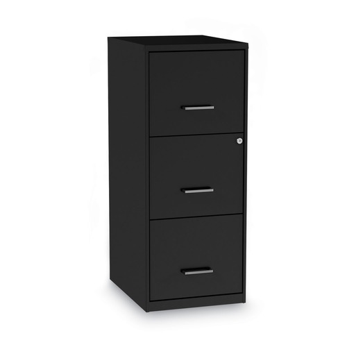 Office Filing Cabinets & Shelves | Alera 2806770 14 in. x 18 in. x 34.9 in. Soho Vertical 3-Drawer File Cabinet - Black image number 0