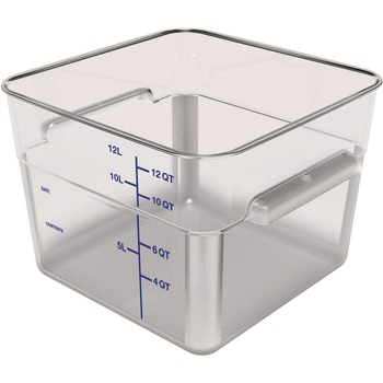 Carlisle 1195407 Squares 12-Quart Polycarbonate Food Storage Container - Clear