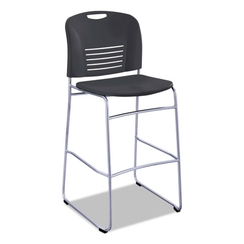 Office Chairs | Safco 4295BL VY Series Supports Up to 350 lbs. 30.5 in. Seat Height Sled Base Bistro Chair - Black/Silver Base image number 0