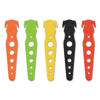 Westcott 17379 Safety Cutter with 1.2 in. Blade and 5.75 in. Plastic Handle - Assorted (5/Pack)