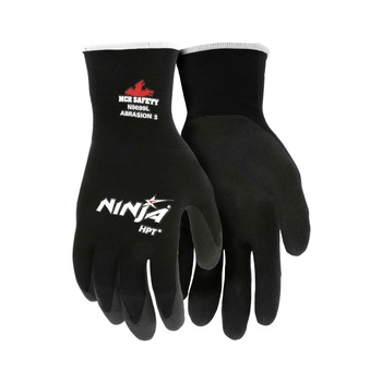 MCR Safety N9699L Ninja HPT PVC Coated Nylon Gloves - Large Black (12/Pack)