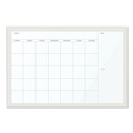 White Boards | U Brands 2075U00-01 30 x 20 Magnetic Dry Erase Calendar with Decor Frame - White Surface/White Wood Frame image number 0