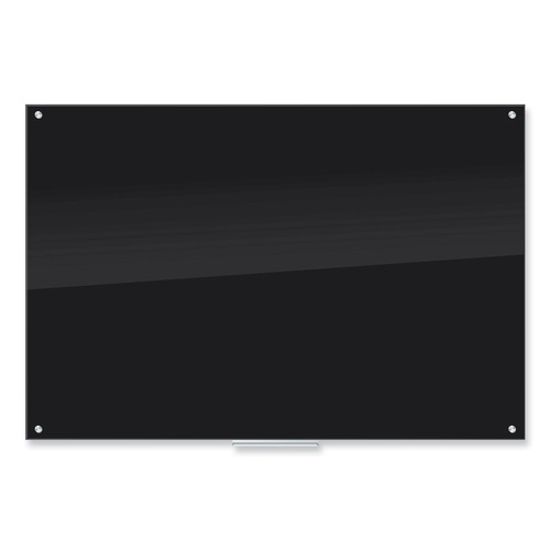 White Boards | U Brands 173U00-01 70 x 47 Glass Dry Erase Board - Black Surface image number 0