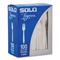 Cutlery | SOLO HSWFX-0007 Impress Heavyweight Full-Length Polystyrene Fork - White (100/Box, 10 Boxes/Carton) image number 2