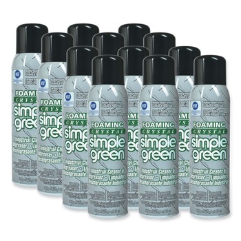 Simple Green 0610001219010 Crystal 20 oz Aerosol Spray Foaming Industrial Cleaner and Degreaser (12/Carton)