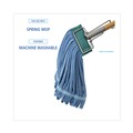 Mops | Boardwalk BWKMWTMBCT Microfiber Looped-End Wet Mop Head - Medium, Blue (12/Carton) image number 4