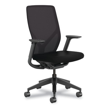 HON HONFXT0STAMC10T Flexion 14.81 in. to 19.7 in. Seat Height Supports Up to 300lb Mesh Back Task Chair - Black Seat/Back/Base