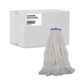 Mops | Boardwalk BWK824R 24 oz. Lie-Flat Rayon Fiber Mop Head - White (12/Carton) image number 2