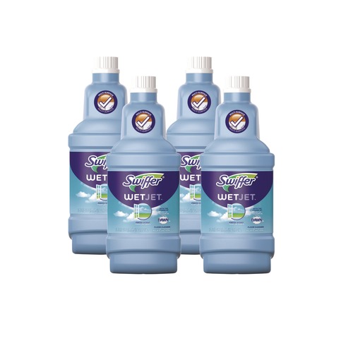 Mops | Swiffer 77810 WetJet System 1.25 L Bottle Cleaning-Solution Refill - Fresh Scent (4/Carton) image number 0