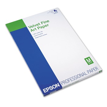 Epson S041637 13 in. x 19 in. Velvet Fine Art Paper - White (20/Pack)