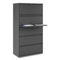 Office Filing Cabinets & Shelves | Alera 25497 36 in. x 18.63 in. x 67.63 in. 5 Lateral File Drawer - Legal/Letter/A4/A5 Size, Black image number 3