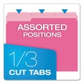 File Folders | Pendaflex 152 1/3 PIN 1/3-Cut Tabs Assorted Letter Size Colored File Folders - Pink/Light Pink (100/Box) image number 1