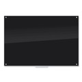 White Boards | U Brands 173U00-01 70 x 47 Glass Dry Erase Board - Black Surface image number 0