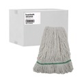 Just Launched | Boardwalk BWK502WHNB Premium Standard Cotton/Rayon Fiber Mop Head - Medium, White (12/Carton) image number 2