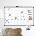 White Boards | U Brands 2901U00-01 PINIT 35 x 23 Magnetic Dry Erase Undated One Month Calendar - White image number 1