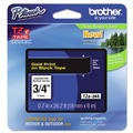 Labels | Brother P-Touch TZE344 0.7 in. x 26.2 ft. TZe Standard Adhesive Laminated Labeling Tape - Gold on Black image number 0