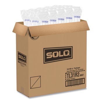 CUPS AND LIDS | SOLO TL31R2-0007 Traveler Cappuccino Style Dome Lid Fits 10 oz Cups - White (100/Pack, 10 Packs/Carton)