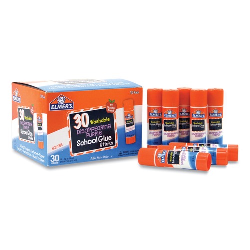 Adhesives & Glues | Elmer's E555 0.24 oz. Disappearing Purple School Glue Stick - Dries Clear (30/Box) image number 0