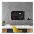 White Boards | U Brands 170U00-01 35 x 23 Glass Dry Erase Board - Black Surface image number 2