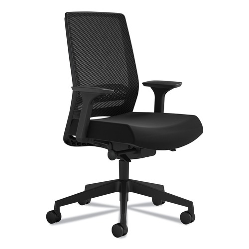 Office Chairs | Safco 6830STBL Supports Up to 275 lbs. 18 in. to 22 in. Seat Height Medina Deluxe Task Chair - Black image number 0