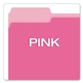 File Folders | Pendaflex 152 1/3 PIN 1/3-Cut Tabs Assorted Letter Size Colored File Folders - Pink/Light Pink (100/Box) image number 3