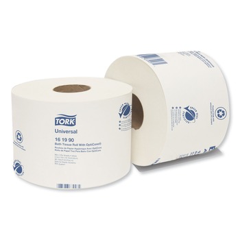 Tork 161990 2-Ply Septic Safe Universal Bath Tissue Roll with OptiCore - White (36/Carton)