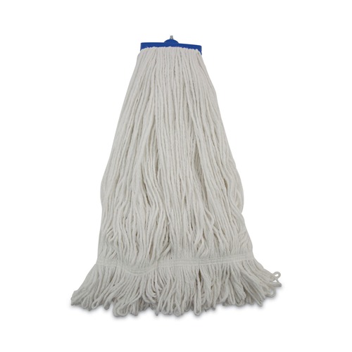 Mops | Boardwalk BWK824R 24 oz. Lie-Flat Rayon Fiber Mop Head - White (12/Carton) image number 0