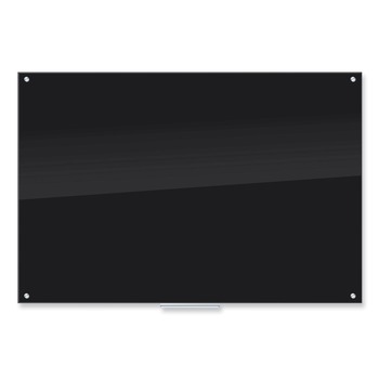 U Brands 173U00-01 70 x 47 Glass Dry Erase Board - Black Surface