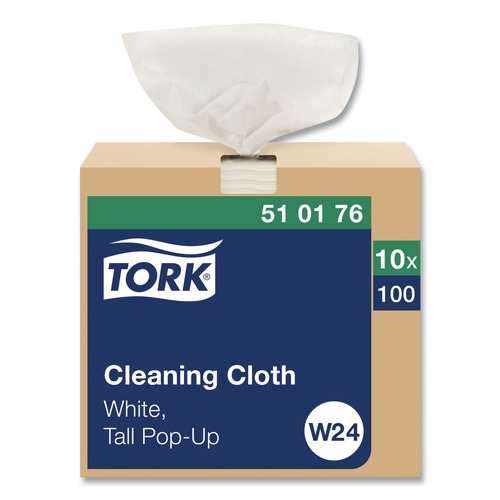 Cleaning Cloths | Tork 510176 8.46 in. x 16.13 in. Cleaning Cloth - White (1000/Carton) image number 0