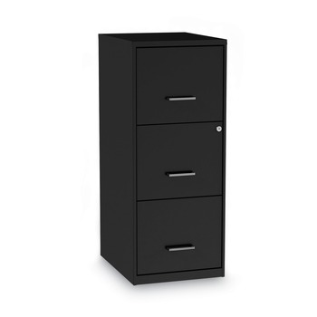 Alera 2806770 14 in. x 18 in. x 34.9 in. Soho Vertical 3-Drawer File Cabinet - Black