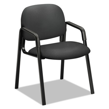 HON H4003.CU19.T Solutions Seating 4000 Series 23.5 in. x 24.5 in. x 32 in. Leg Base Fabric Upholstery Guest Chair - Iron Ore/Black