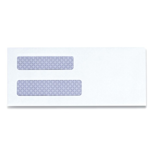 Envelopes & Mailers | Universal UNV35218 3.63 in. x 8.63 in. Square Flap Self-Adhesive Closure #8 5/8 Double Window Business Envelope - White (500/Box) image number 0