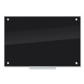 White Boards | U Brands 170U00-01 35 x 23 Glass Dry Erase Board - Black Surface image number 0