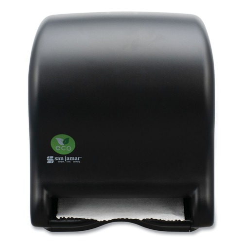 Paper Towel Holders | San Jamar T8000REBK 9.1 in. x 14.4 in. x 11.8 in. Ecological Automatic Towel Dispenser - Black image number 0