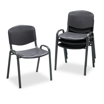 Safco 4185BL 250 lbs. Capacity Stacking Chairs - Black (4/Carton)