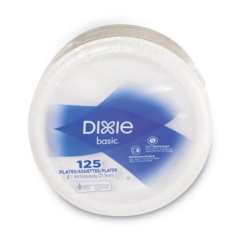 Dixie DBP09W 8.5 in. Paper Dinnerware Plates - White (125/Pack)