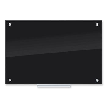 U Brands 170U00-01 35 x 23 Glass Dry Erase Board - Black Surface