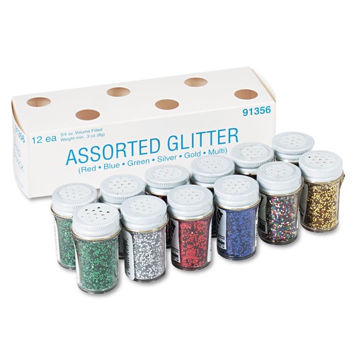 Arts & Crafts Supplies | Pacon P0091356 0.04 Hexagon Crystals 0.75 oz. Shaker-Top Jar Spectra Glitter - Assorted image number 0